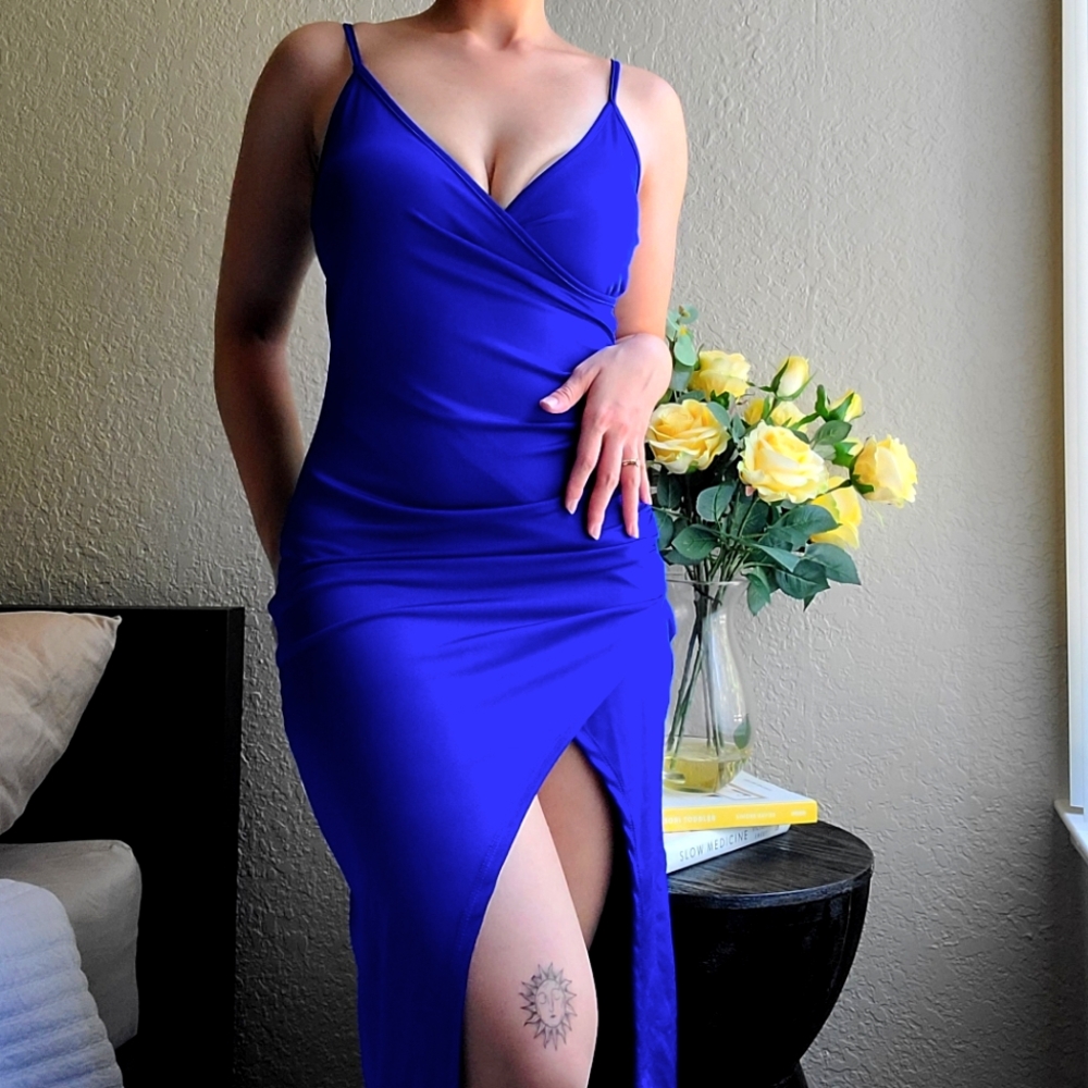 Cobalt Blue Midi Dress